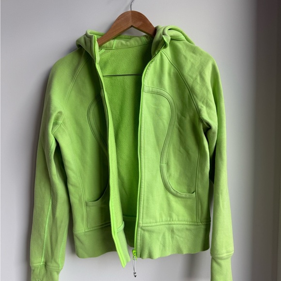 Lulelemon Lime Green Scuba Zip-Up Hoodie Size 8 - Picture 1 of 4